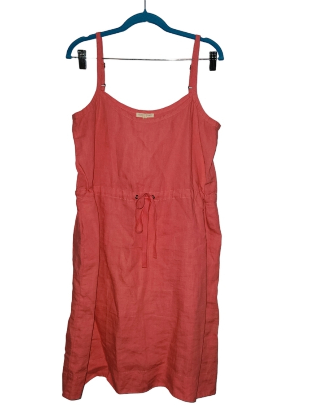 Eileen Fisher Salmon Pink Organic Linen Dress Adjustable Straps - Picture 1 of 5